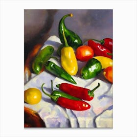 Jalapeno Pepper 3 Cezanne Style vegetable Canvas Print
