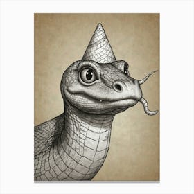 Snake In A Party Hat Canvas Print