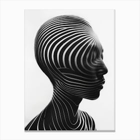 Black And White Portrait Of A Woman 1 Canvas Print