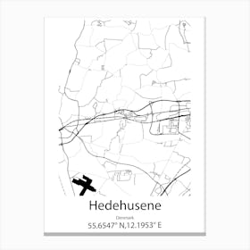 Hedehusene,Denmark Minimalist Map Canvas Print