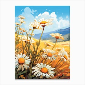 Daisy Wildflower, Blowing In The Wind, South Western Style (1) Canvas Print