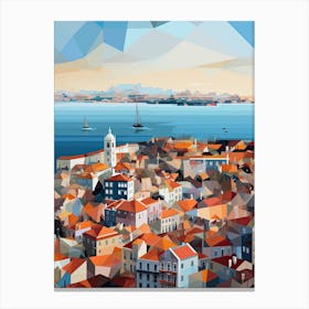 Lisbon, Portugal, Geometric Illustration 2 Canvas Print