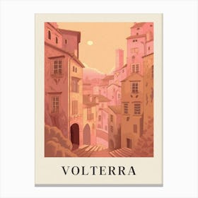 Volterra Vintage Pink Italy Poster Canvas Print
