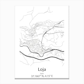 Loja,Spain Minimalist Map Lienzo