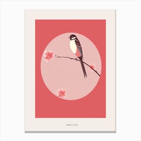 Minimalist Swallow 2 Bird Poster Canvas Print