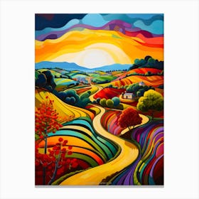 Organic Contours Bright Road Canvas Print