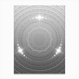 Geometric Glyph in White and Silver with Sparkle Array n.0247 Canvas Print