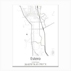 Estero,United States Minimalist Map Canvas Print