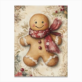 Christmas Gingerbread man painting Canvas Print