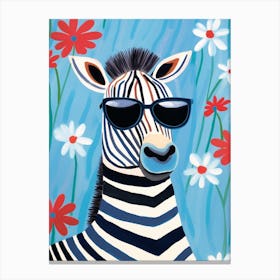 Little Zebra 2 Wearing Sunglasses Canvas Print
