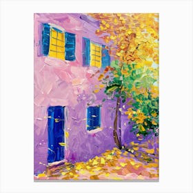 Purple House In Autumn Canvas Print