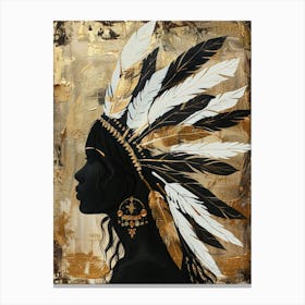 Woman with Leather Headdress Canvas Print