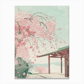 Kyoto Japan 7 Retro Illustration Canvas Print