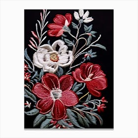 Embroidered Flowers 3 Canvas Print