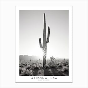 Poster Of Arizona, Usa, Black And White Analogue Photograph 2 Canvas Print