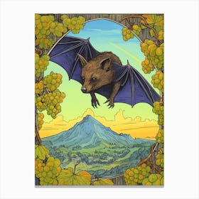 Fruit Bat Vintage Illustration 6 Canvas Print