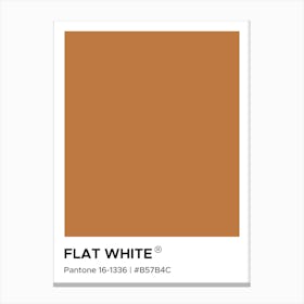 Flat White Coffee Pantone, cool, coffee, latte, kitchen, decor, cute, colorful, minimal, modern, pantone, mood, vibes, cafe, vibing, caffeine Canvas Print