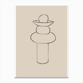 Drawing Of A Stack Of Stones Line Drawing Canvas Print