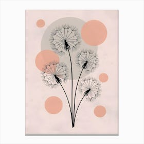 Whispers of the Wind: Dandelion Dreamscape in Soft Blues and Grays Canvas Print