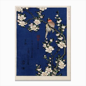 Robin On A Branch Of Cherry Blossom, Katsushika Hokusai Canvas Print