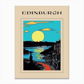 Minimal Design Style Of Edinburgh, Scotland 3 Poster Canvas Print