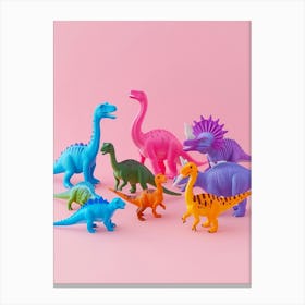 Colourful Toy Dinosaur Friends 4 Canvas Print
