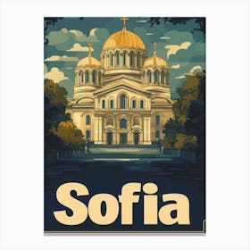 Aihrgdesign A Vintage Travel Poster Of Sofia 4 Canvas Print