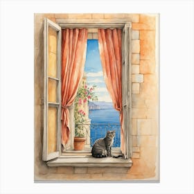 Cat By The Window Canvas Print