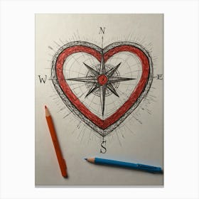 Heart Compass 17 Canvas Print