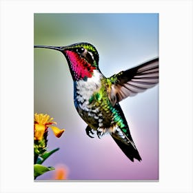 Male Ruby Throated Hummingbird -Reimagined 1 Canvas Print