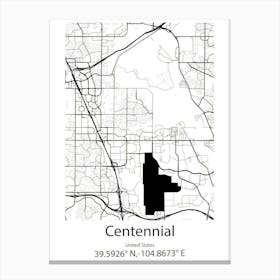 Centennial,United States Minimalist Map Canvas Print