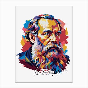 Leo Tolstoy 01 Portrait WPAP Pop Art Canvas Print