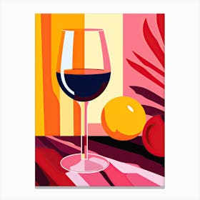 Glass Of Wine And Lemon, Inspired by Matisse Canvas Print