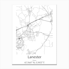 Lanester,France Minimalist Map Canvas Print