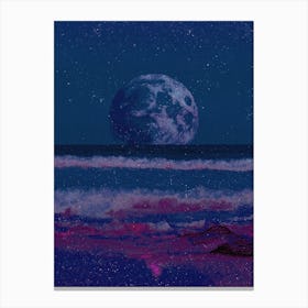 Sea Moon Ocean Collage Canvas Print