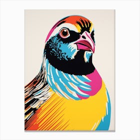 Andy Warhol Style Bird Partridge 1 Canvas Print