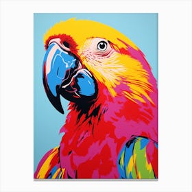 Andy Warhol Style Bird Parrot 4 Canvas Print