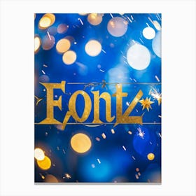 December 25th Celebration Banner Festive Glittering Gold Letters Spelling Fourth Shiny Magic Mot (1) Canvas Print