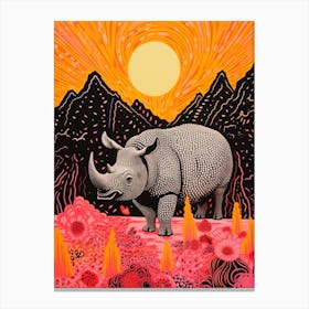Rhino In The Mountains 1 Canvas Print