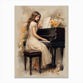 Girl At The Piano Canvas Print