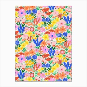 Colorful Summer Wild Flower Happy Meadow Canvas Print