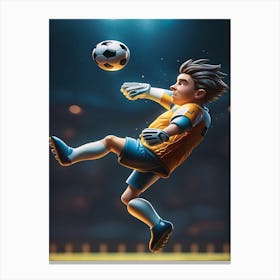 Soccer Player Kicking A Ball Canvas Print