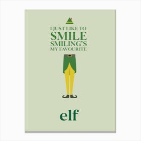 Elf Minimalist Movies Canvas Print