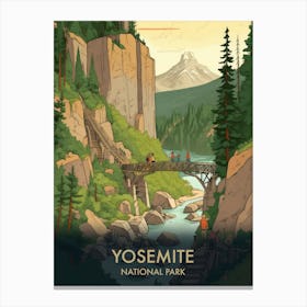 Yosemite National Park Vintage Travel Poster 3 Canvas Print