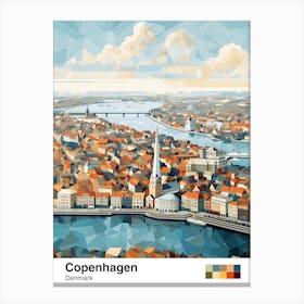 Copenhagen, Denmark, Geometric Illustration 3 Poster Canvas Print