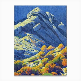 Sierra Nevada National Park Spain Pointillism Canvas Print