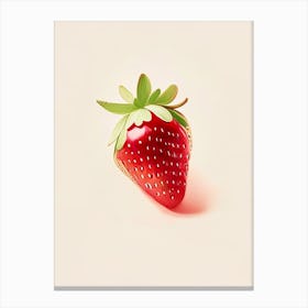 A Single Strawberry, Fruit, Marker Art Illustration 1 Canvas Print