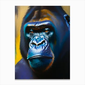 Gorilla With Confused Face Gorillas Bright Neon 2 Canvas Print