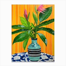 Flowers In A Vase Still Life Painting Bird Of Paradise 3 Canvas Print