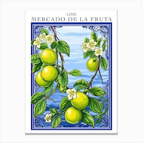 Mercado De La Fruta Lime Illustration 8 Poster Canvas Print